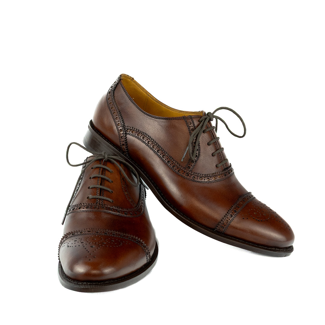 Luxuoso Oxford Half Brogue William - cor Artesanal Chocolate