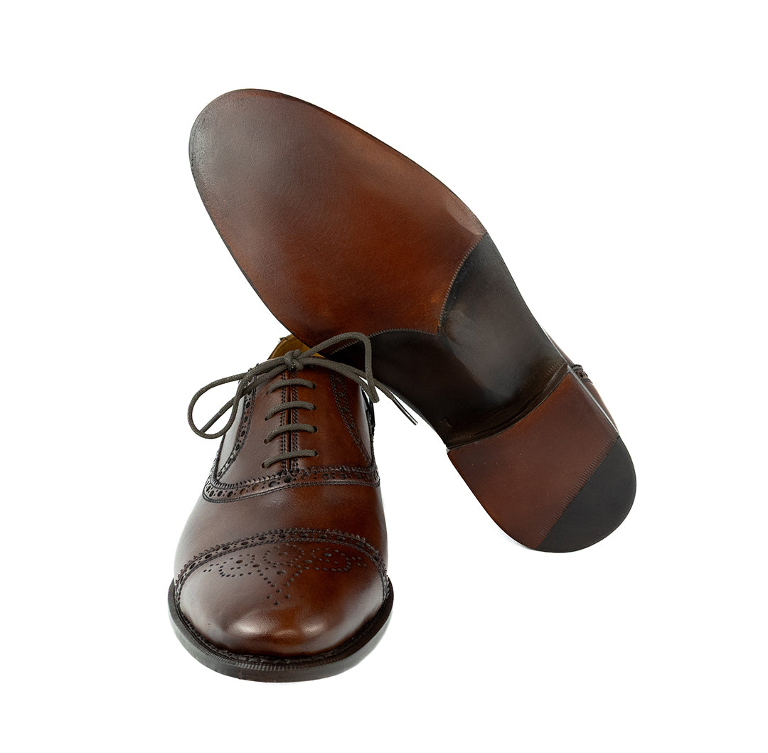 Luxuoso Oxford Half Brogue William - cor Artesanal Chocolate