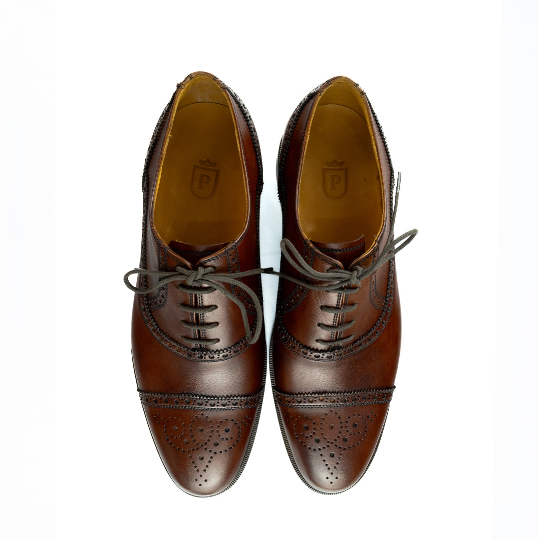 Luxuoso Oxford Half Brogue William - cor Artesanal Chocolate