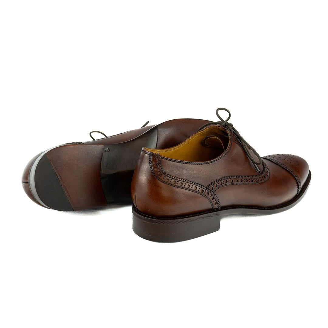 Luxuoso Oxford Half Brogue William - cor Artesanal Chocolate