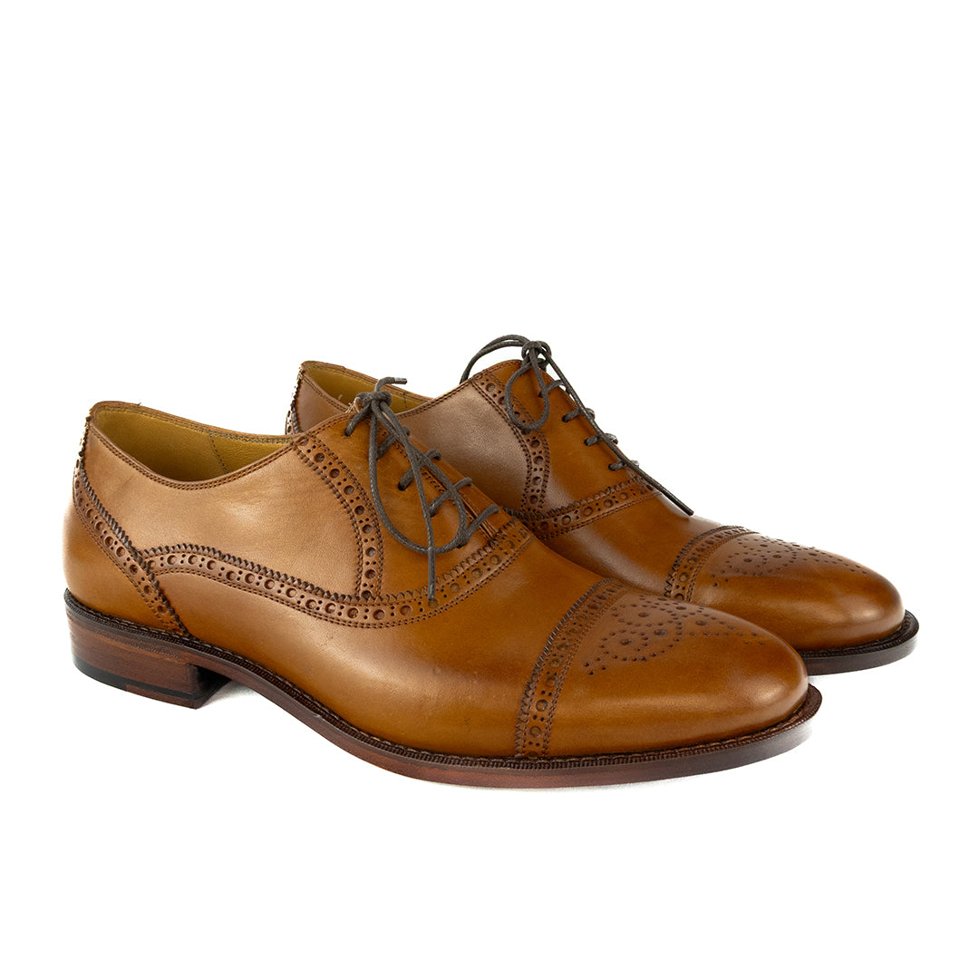 Luxuoso Oxford Half Brogue William - cor Artesanal Havana