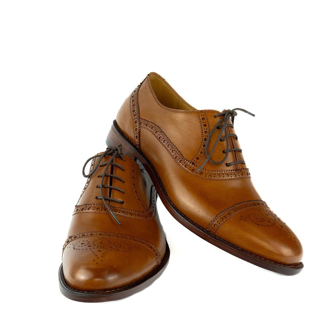 Luxuoso Oxford Half Brogue William - cor Artesanal Havana