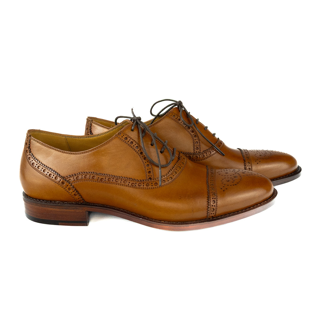 Luxuoso Oxford Half Brogue William - cor Artesanal Havana