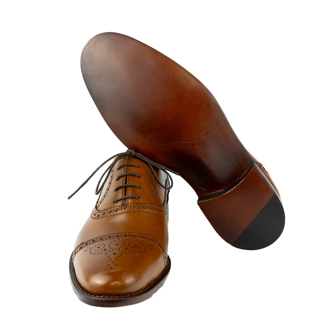 Luxuoso Oxford Half Brogue William - cor Artesanal Havana