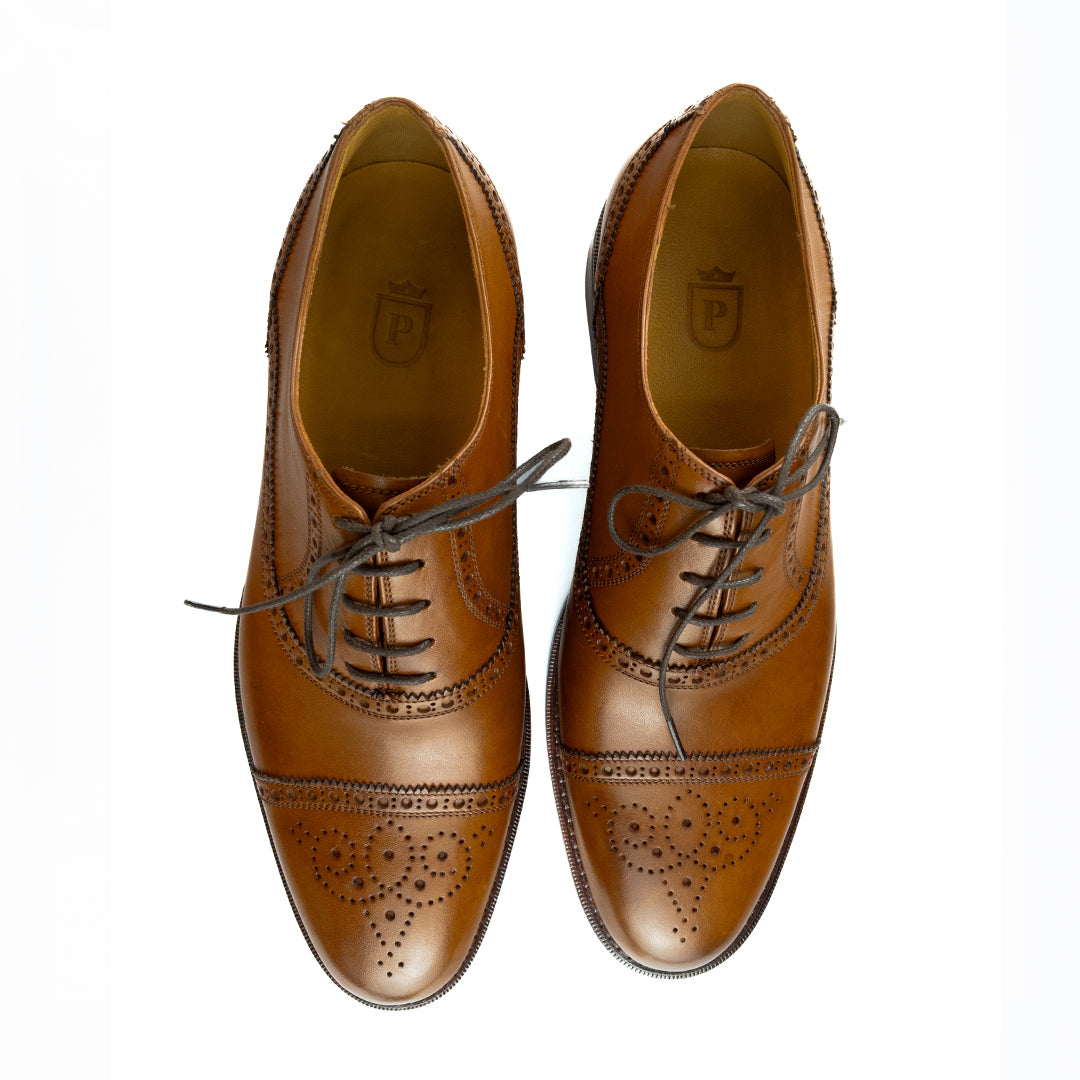 Luxuoso Oxford Half Brogue William - cor Artesanal Havana