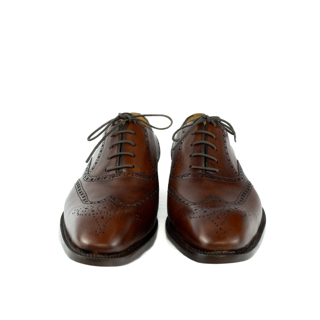 Luxuoso Full Brogue Charles cor Artesanal Chocolate