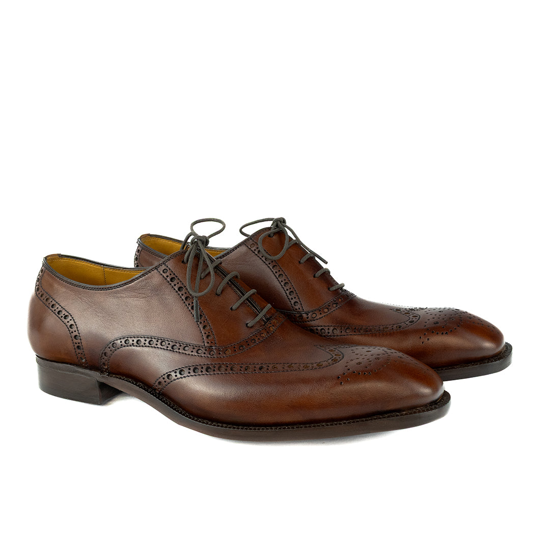 Luxuoso Full Brogue Charles cor Artesanal Chocolate