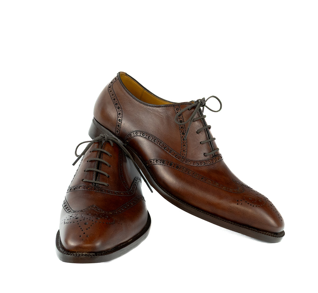Luxuoso Full Brogue Charles cor Artesanal Chocolate