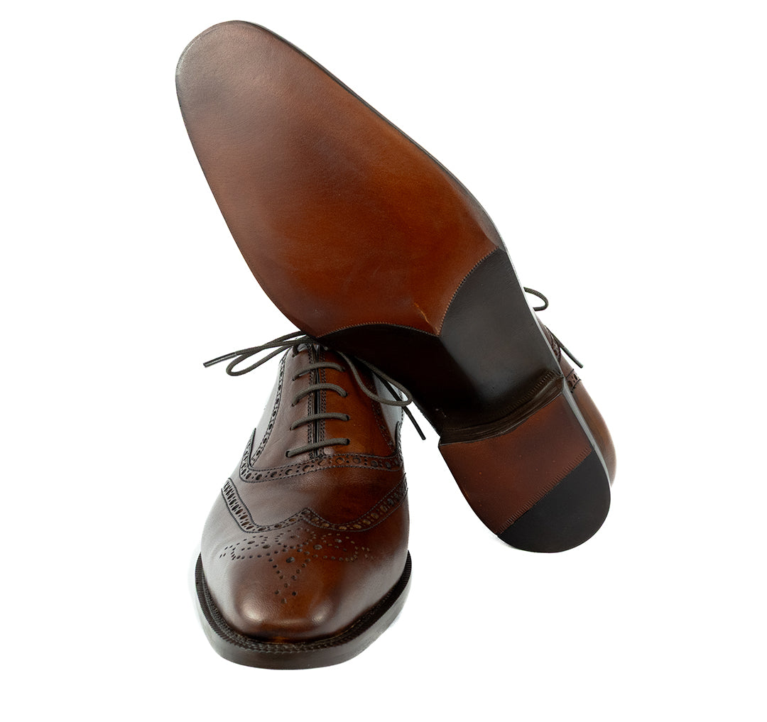 Luxuoso Full Brogue Charles cor Artesanal Chocolate