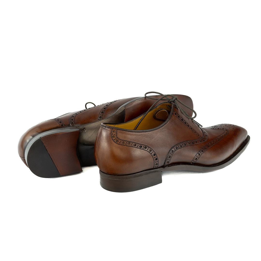 Luxuoso Full Brogue Charles cor Artesanal Chocolate