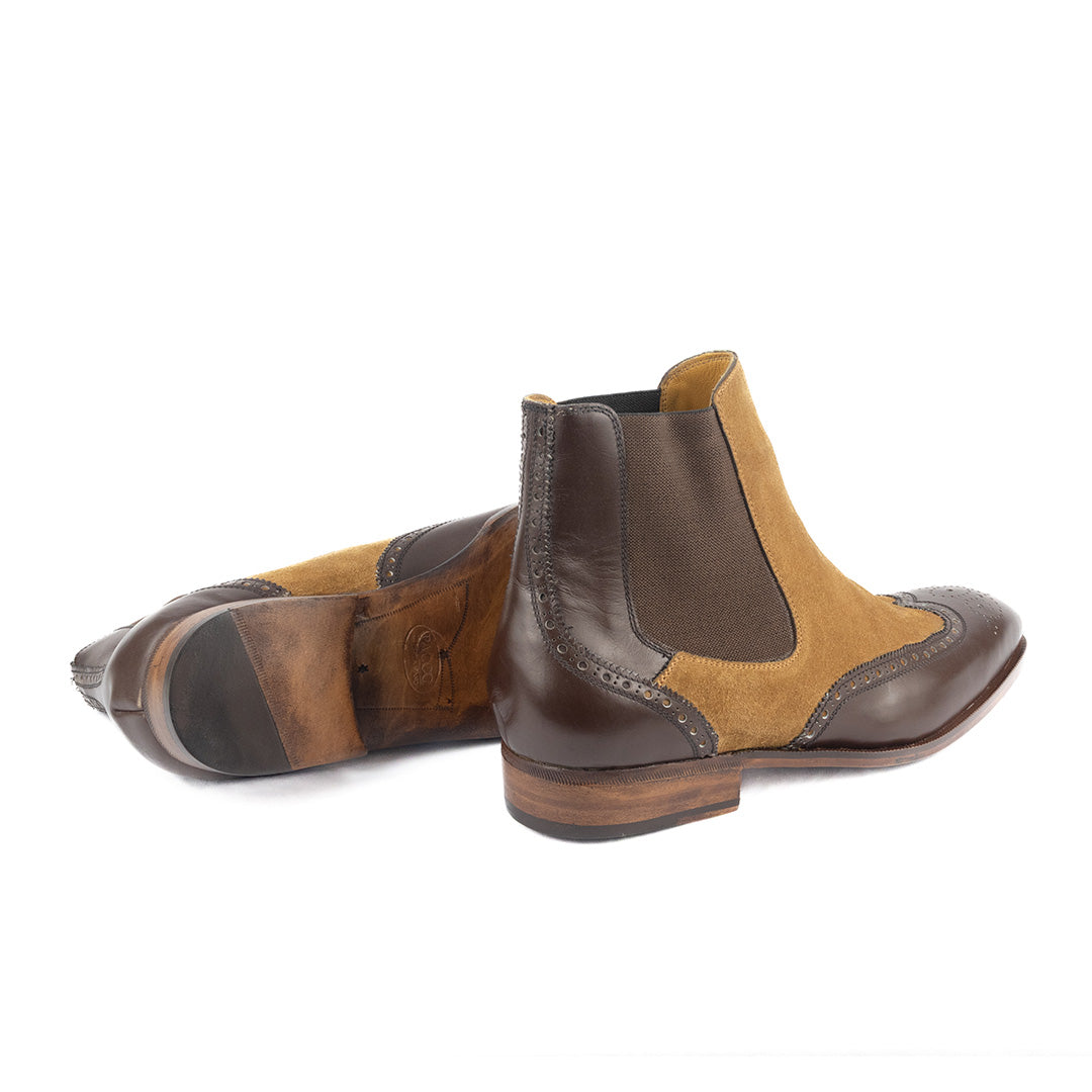 Luxuosa Bota Chelsea Brogue Wingtip John em 2 cores