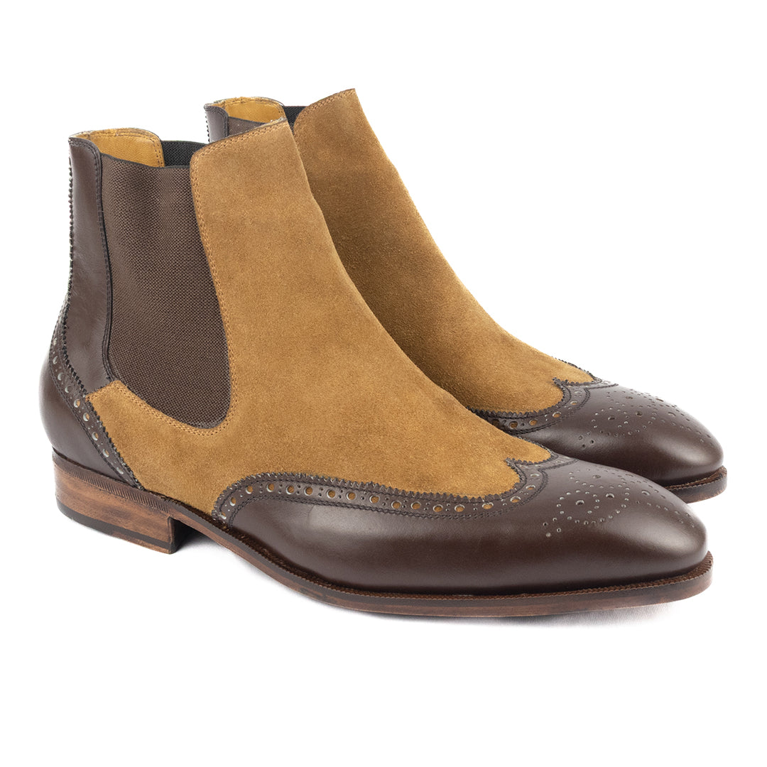 Luxuosa Bota Chelsea Brogue Wingtip John em 2 cores