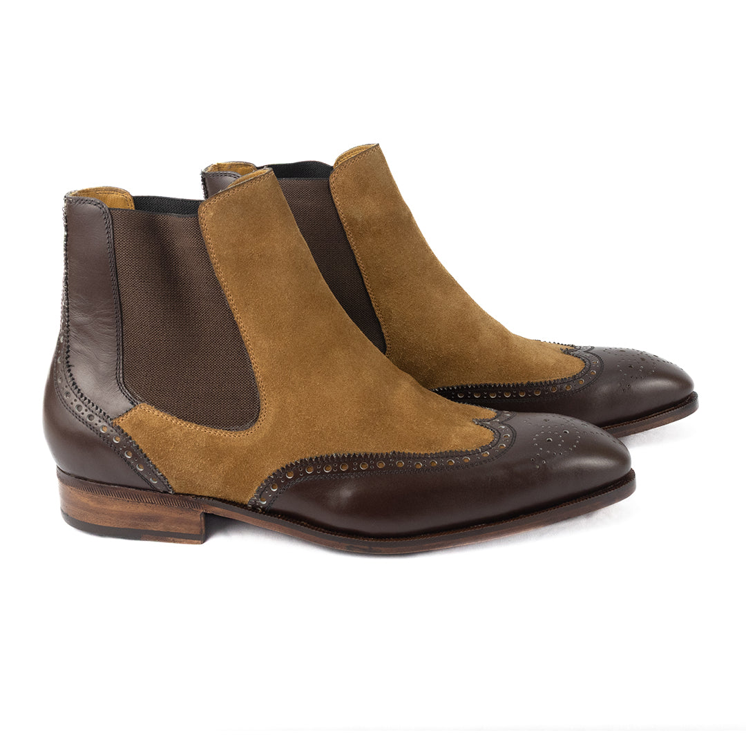 Luxuosa Bota Chelsea Brogue Wingtip John em 2 cores