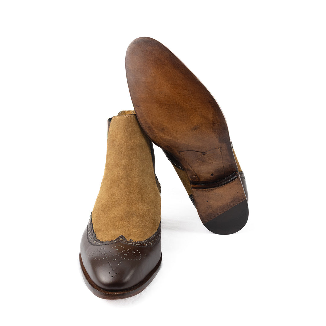 Luxuosa Bota Chelsea Brogue Wingtip John em 2 cores