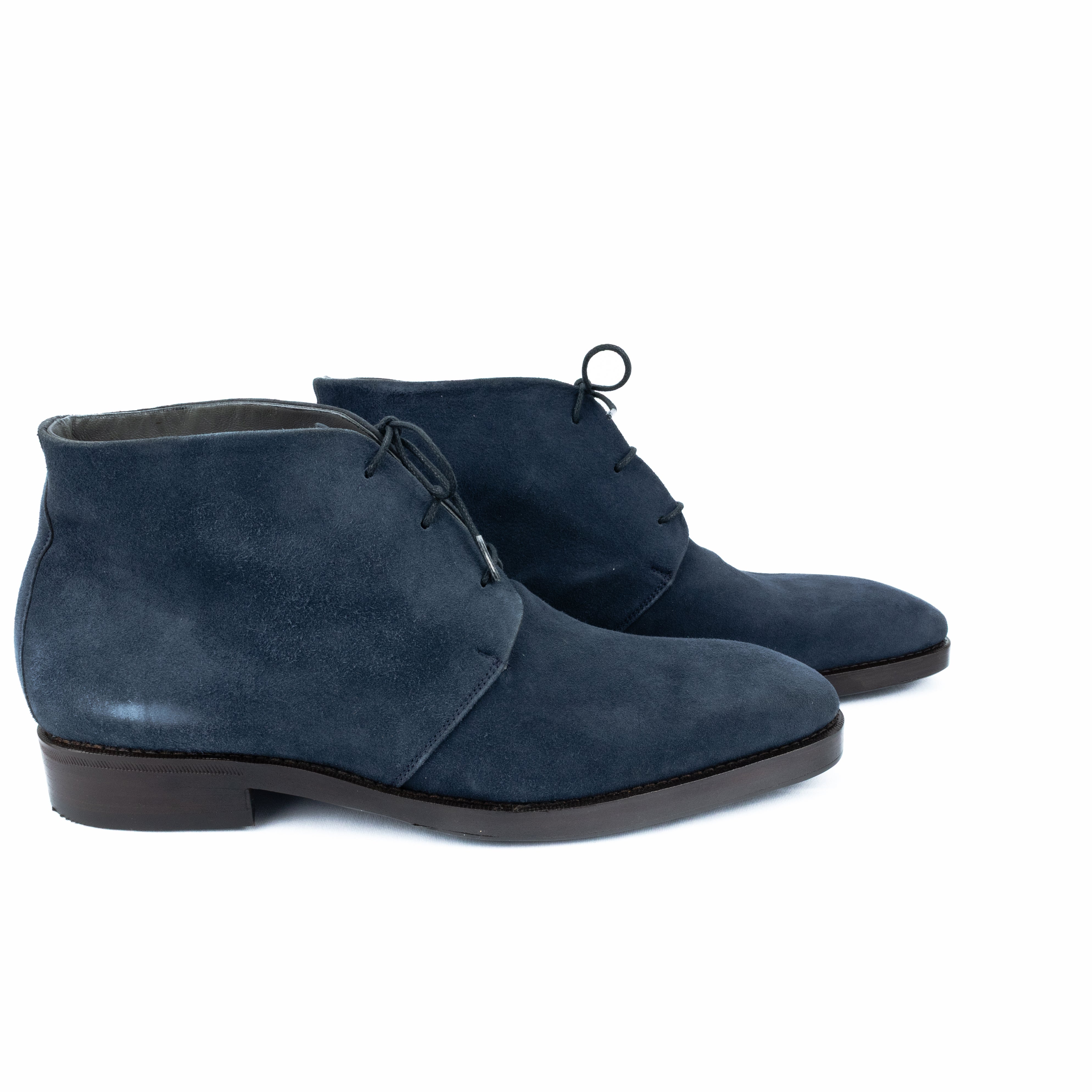 ÚLTIMO PAR tamanho 40 Bota Chukka Liverpool solado duplo em camurça cor azul marinho