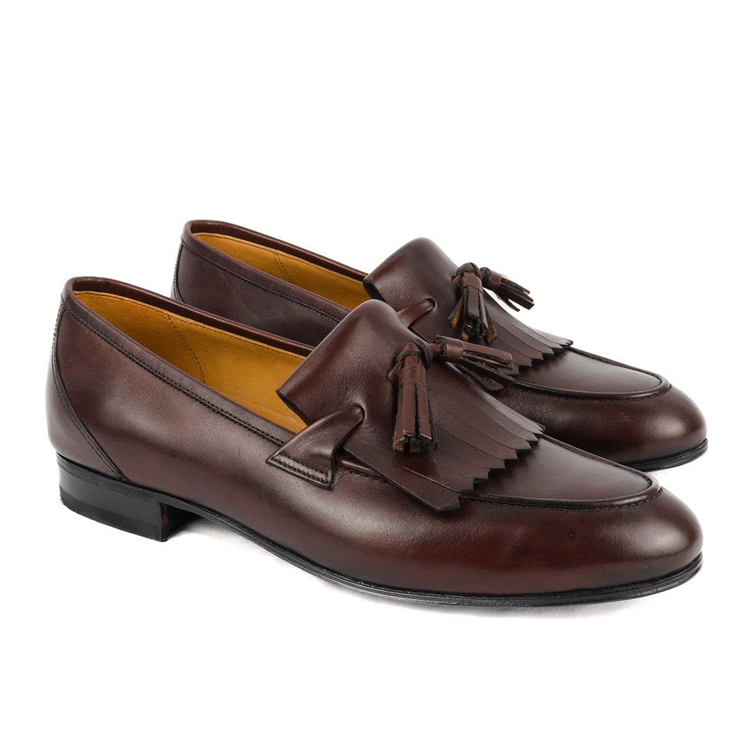 Tassel Loafer Kiltie Benjamim cor artesanal vinho