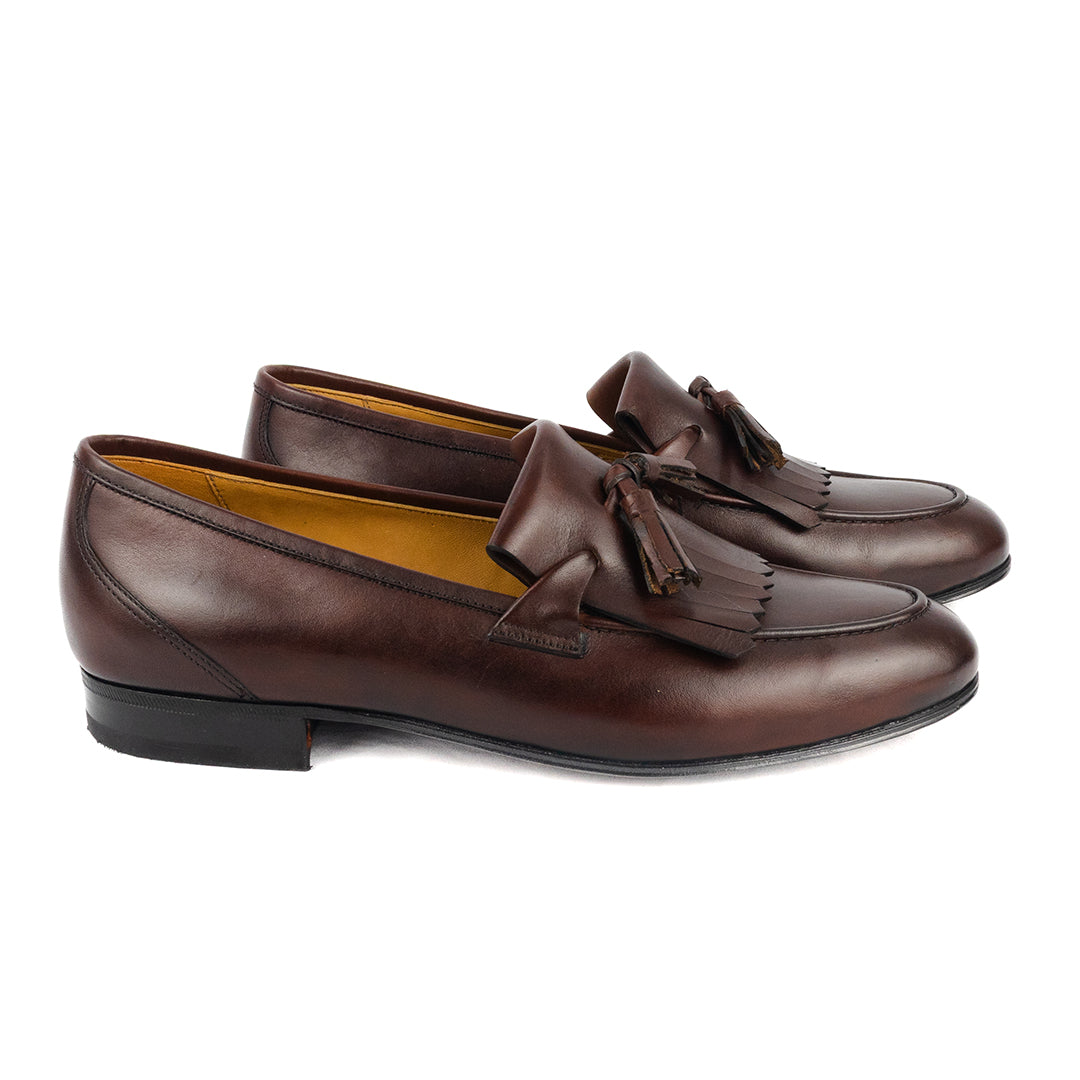 Tassel Loafer Kiltie Benjamim cor artesanal vinho