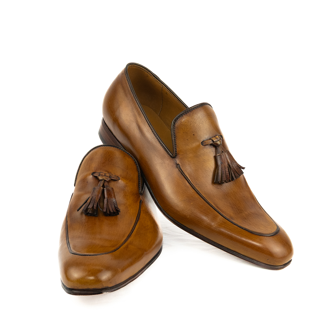 PEQUENO DEFEITO ÚLTIMO PAR TAMANHO 39 Tassel Loafer - cor havana