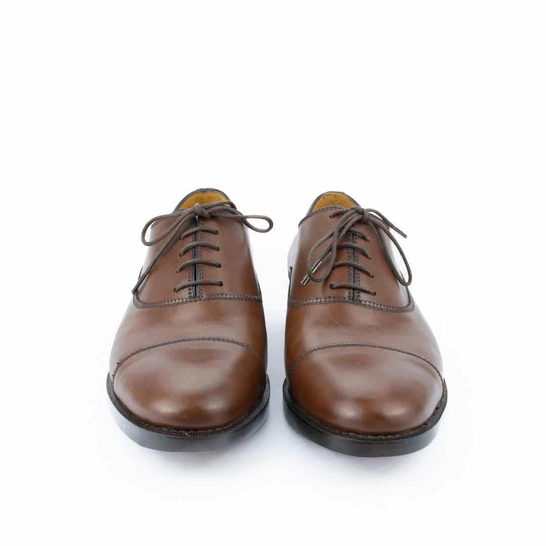 Oxford Cap Toe solado duplo Parker cor mahogany