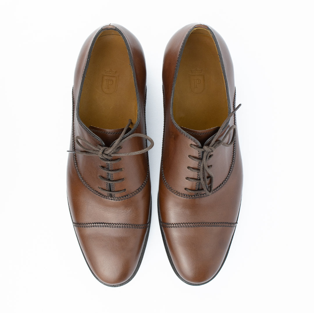 Oxford Cap Toe solado duplo Parker cor mahogany
