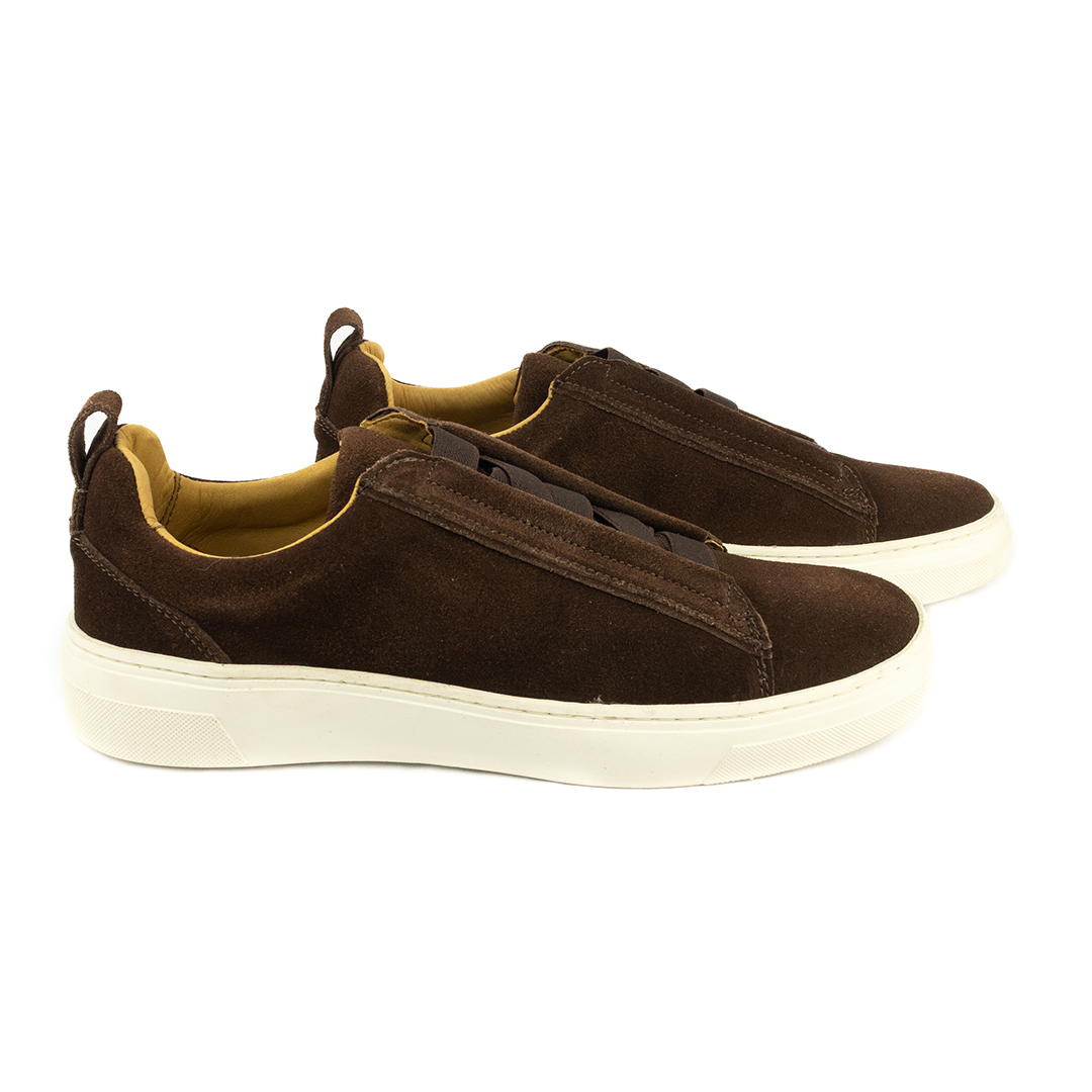 ÚLTIMOS PARES Sapatênis em camurça - cor marrom brownie