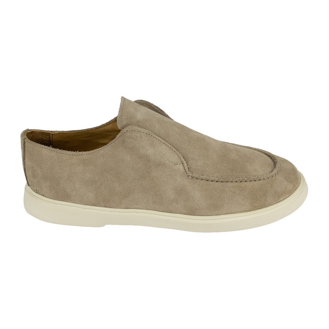 Derby Casual sem cadarços Rhavan em camurça - cor de aveia