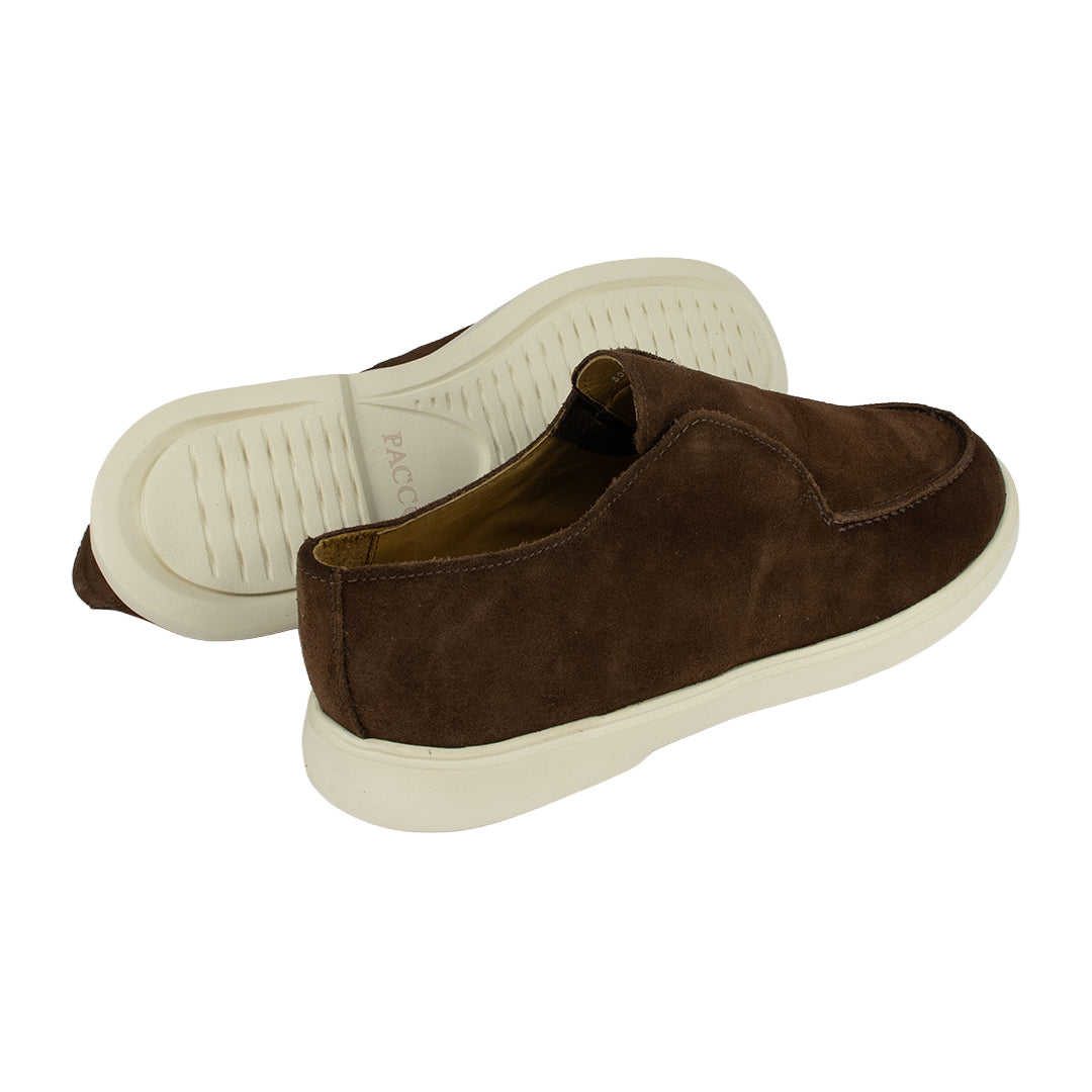 Derby Casual sem cadarços Rhavan em camurça - cor marrom brownie