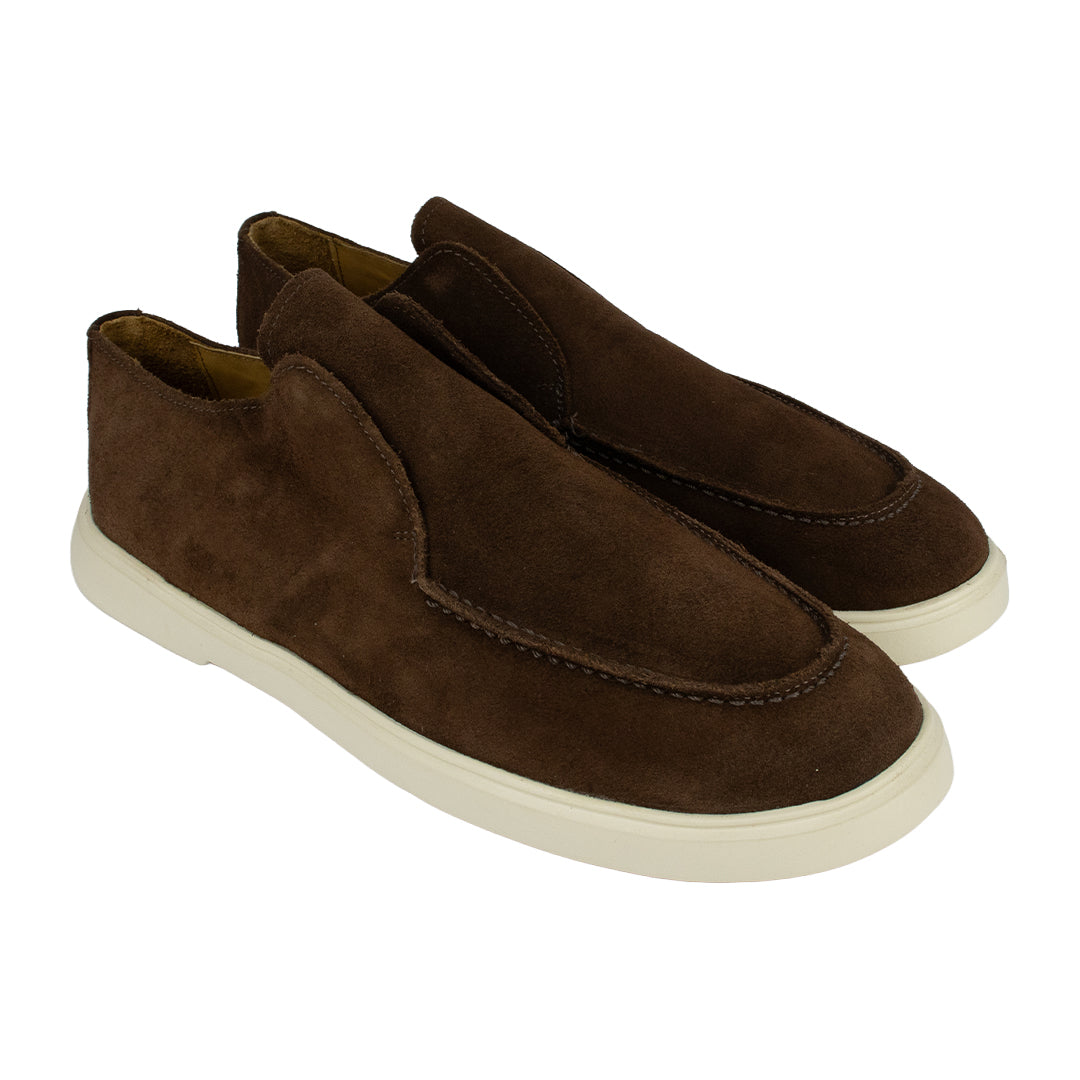Derby Casual sem cadarços Rhavan em camurça - cor marrom brownie