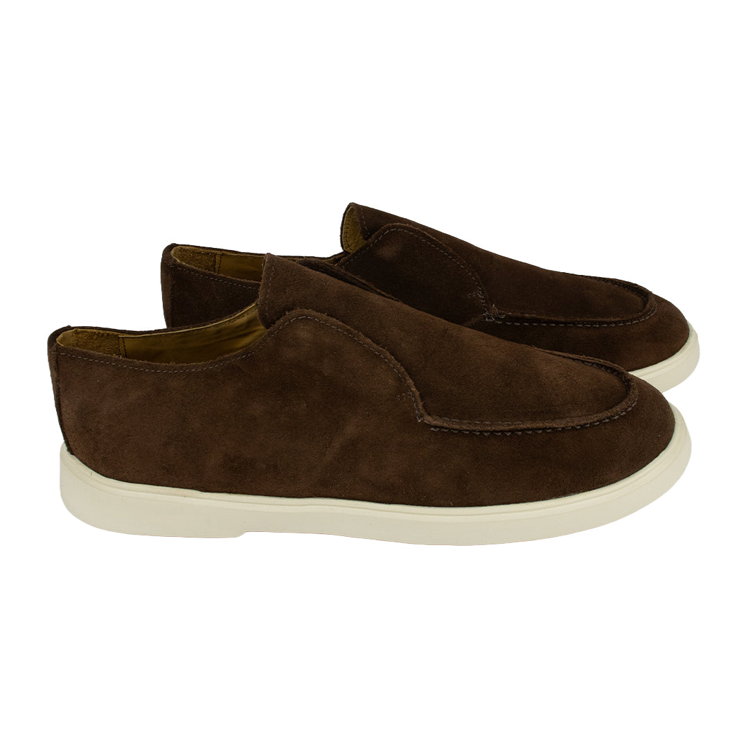 Derby Casual sem cadarços Rhavan em camurça - cor marrom brownie