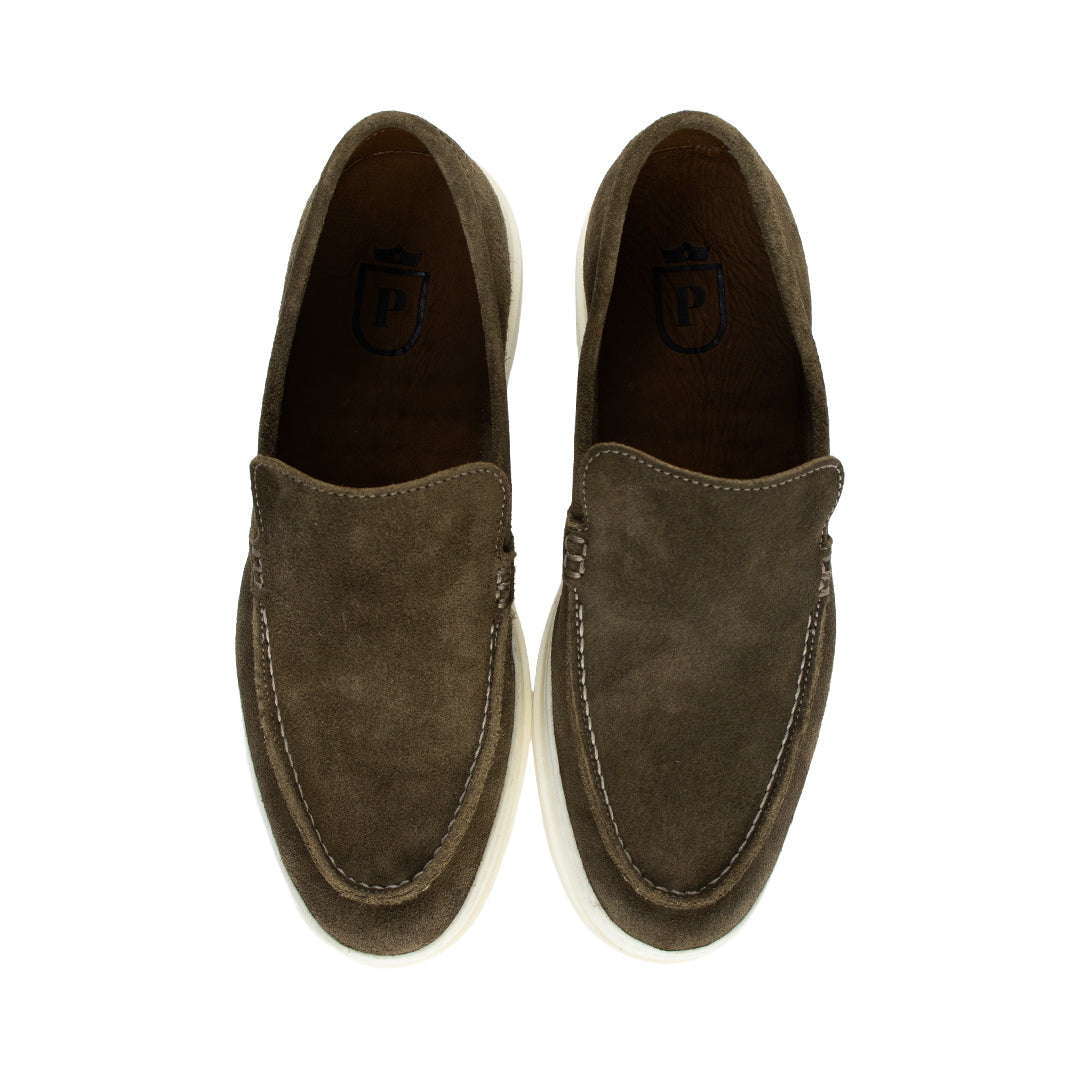 Sapato Slip on Hiper Confortável em camurça - cor ocre