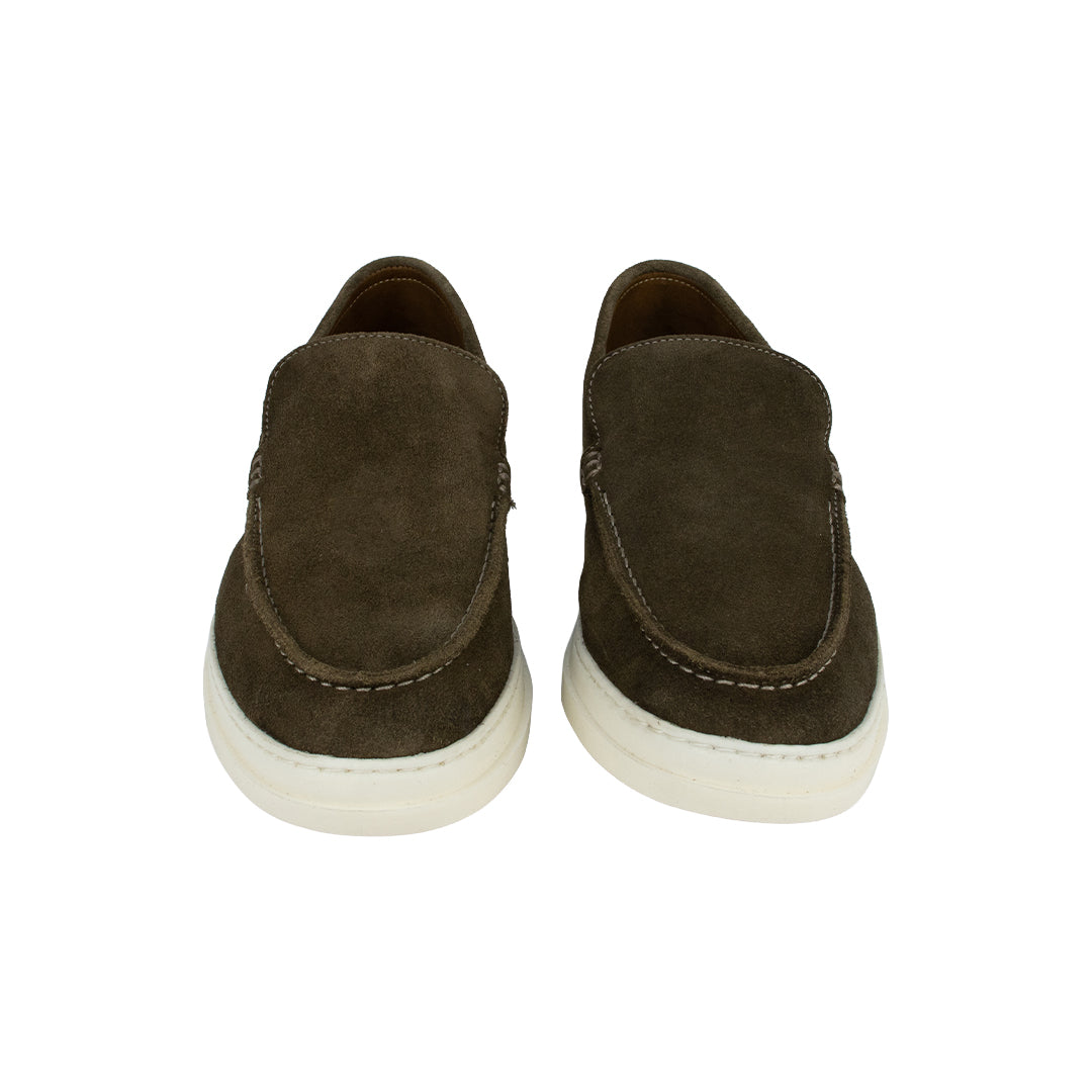 Sapato Slip on Hiper Confortável em camurça - cor ocre