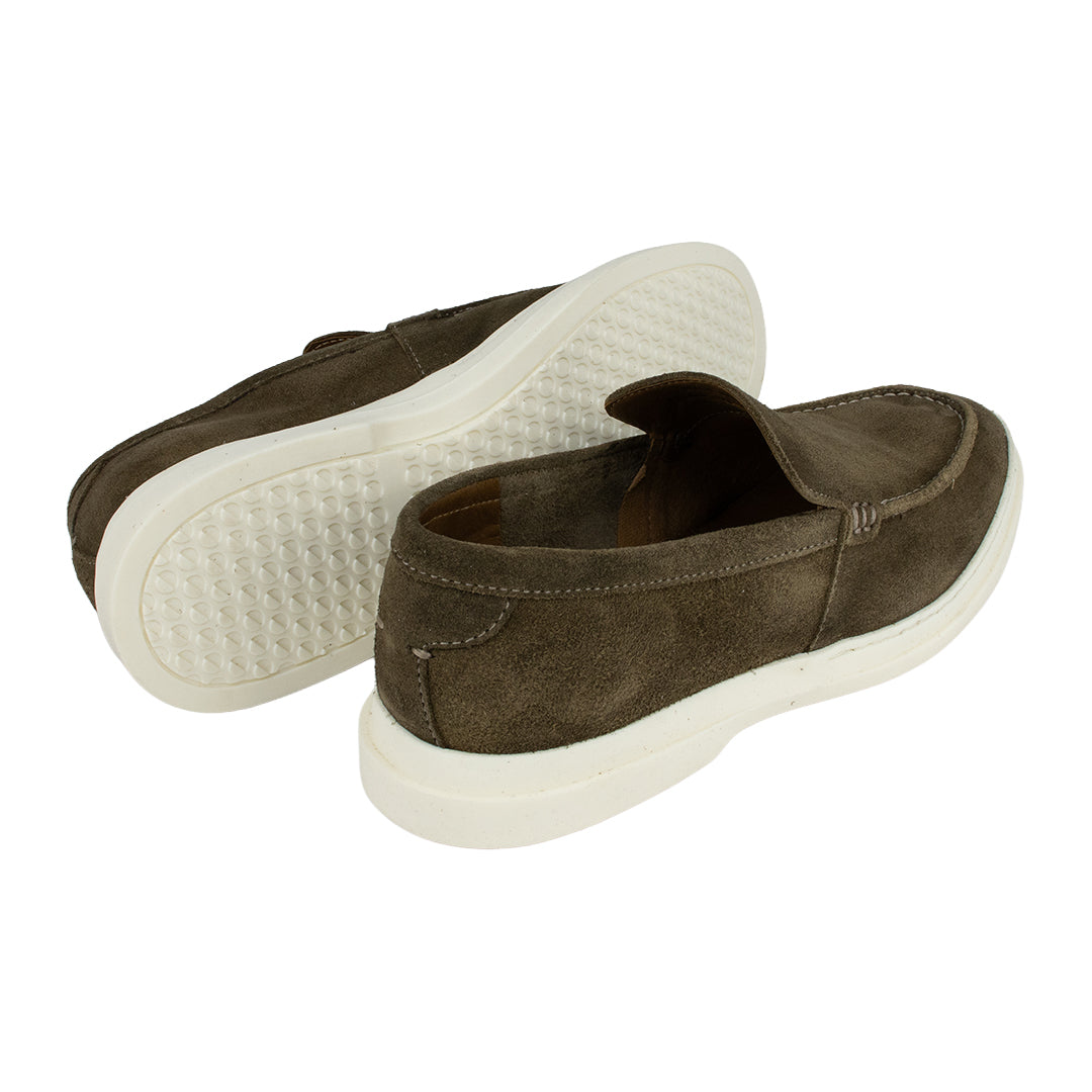 Sapato Slip on Hiper Confortável em camurça - cor ocre