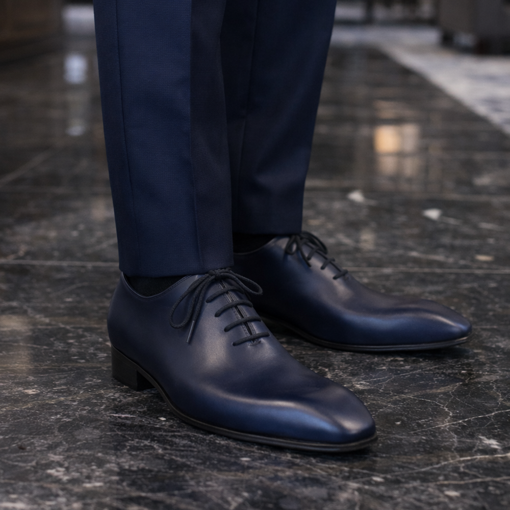 Oxford Wholecut Hector Cromo Alemão cor azul navy