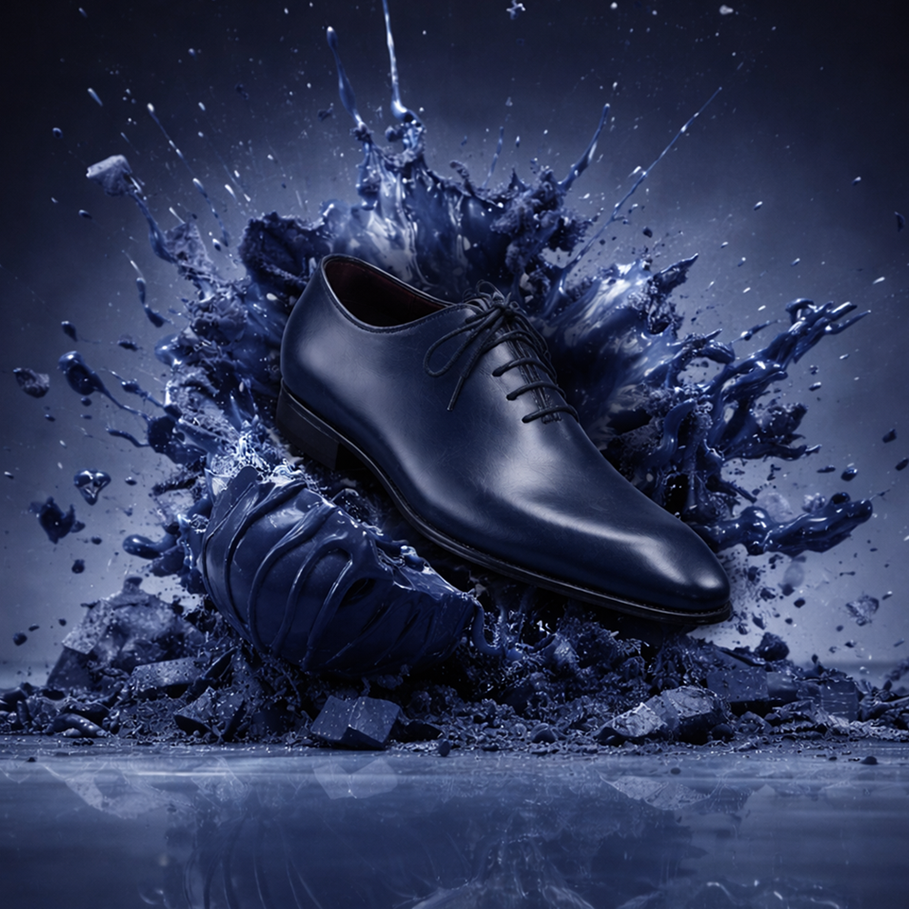 Oxford Wholecut Hector Cromo Alemão cor azul navy