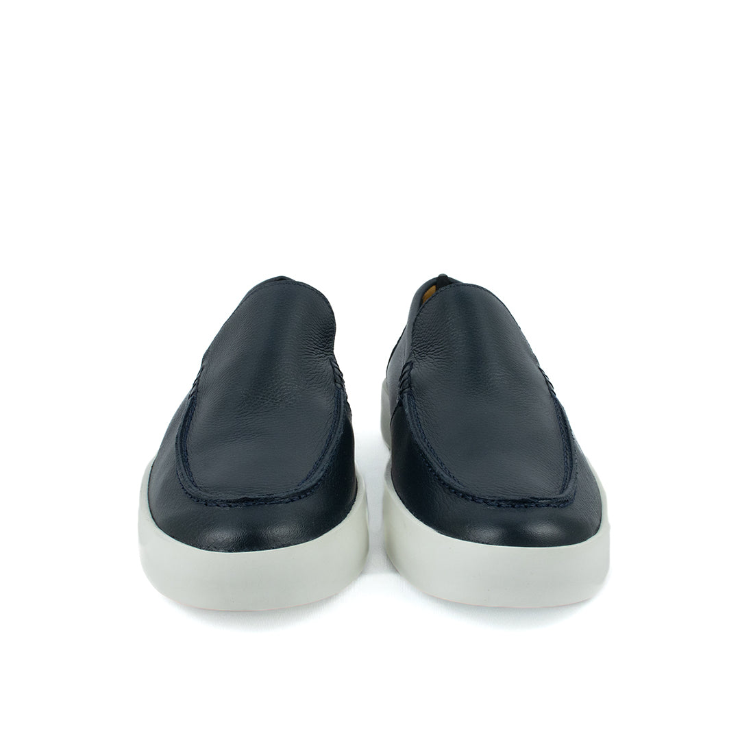 Novo Slip On Float couro Granulado - cor Azul Marinho