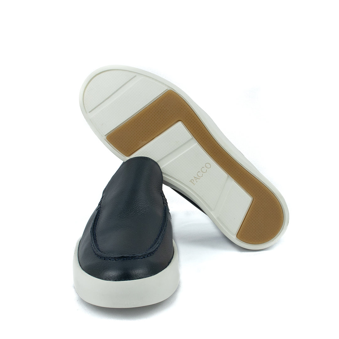 Novo Slip On Float couro Granulado - cor Azul Marinho