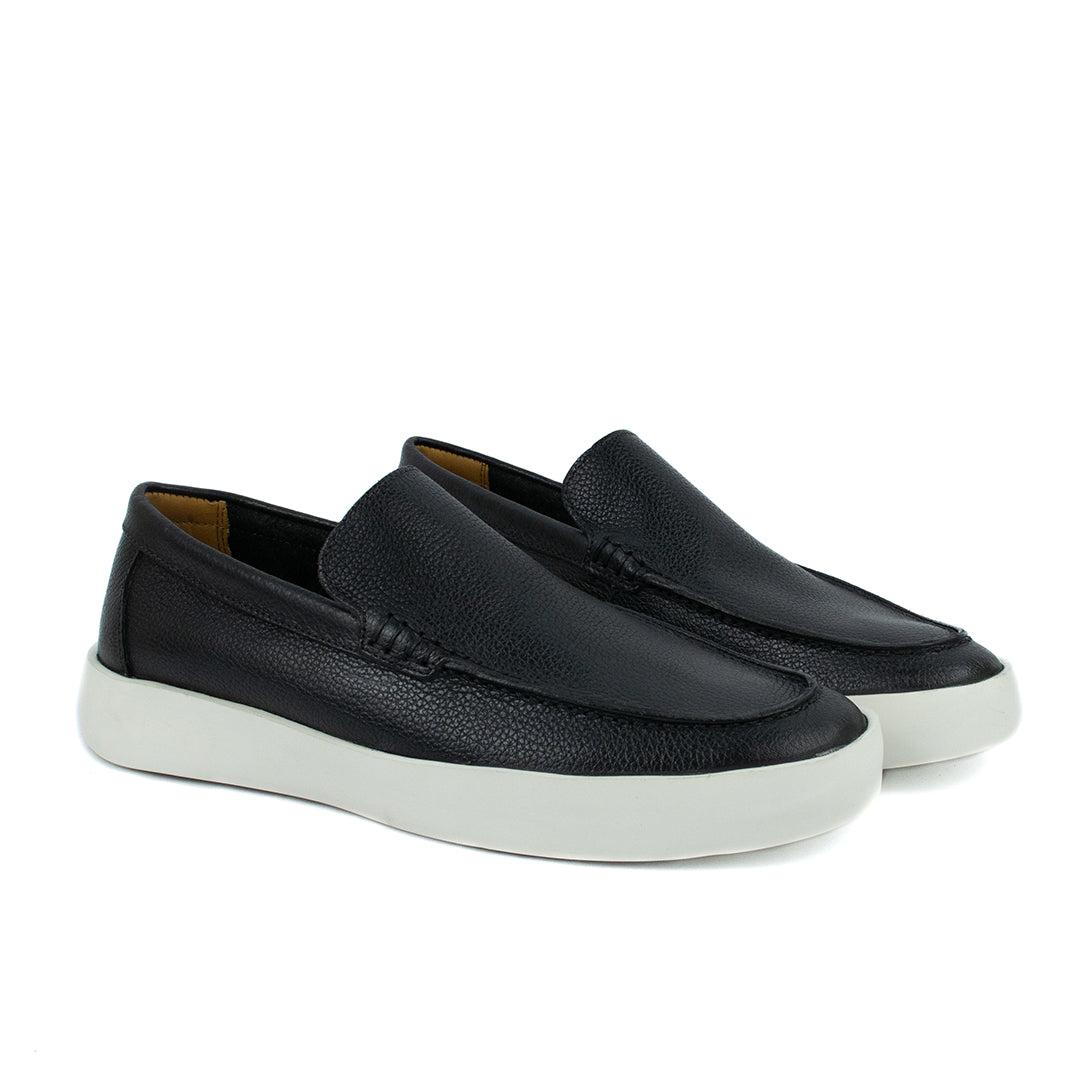 Novo Slip On Float couro Granulado - cor Preto