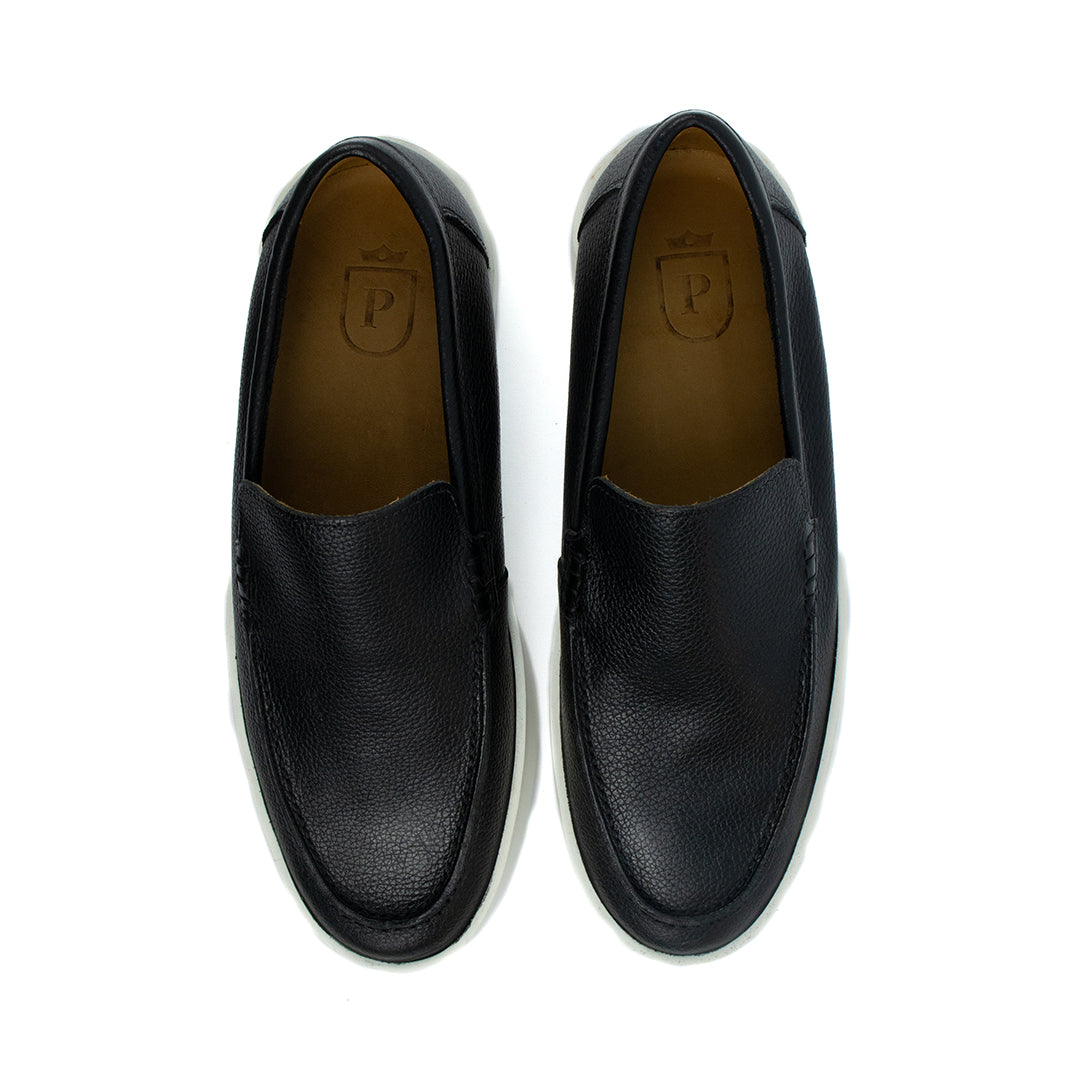 Novo Slip On Float couro Granulado - cor Preto