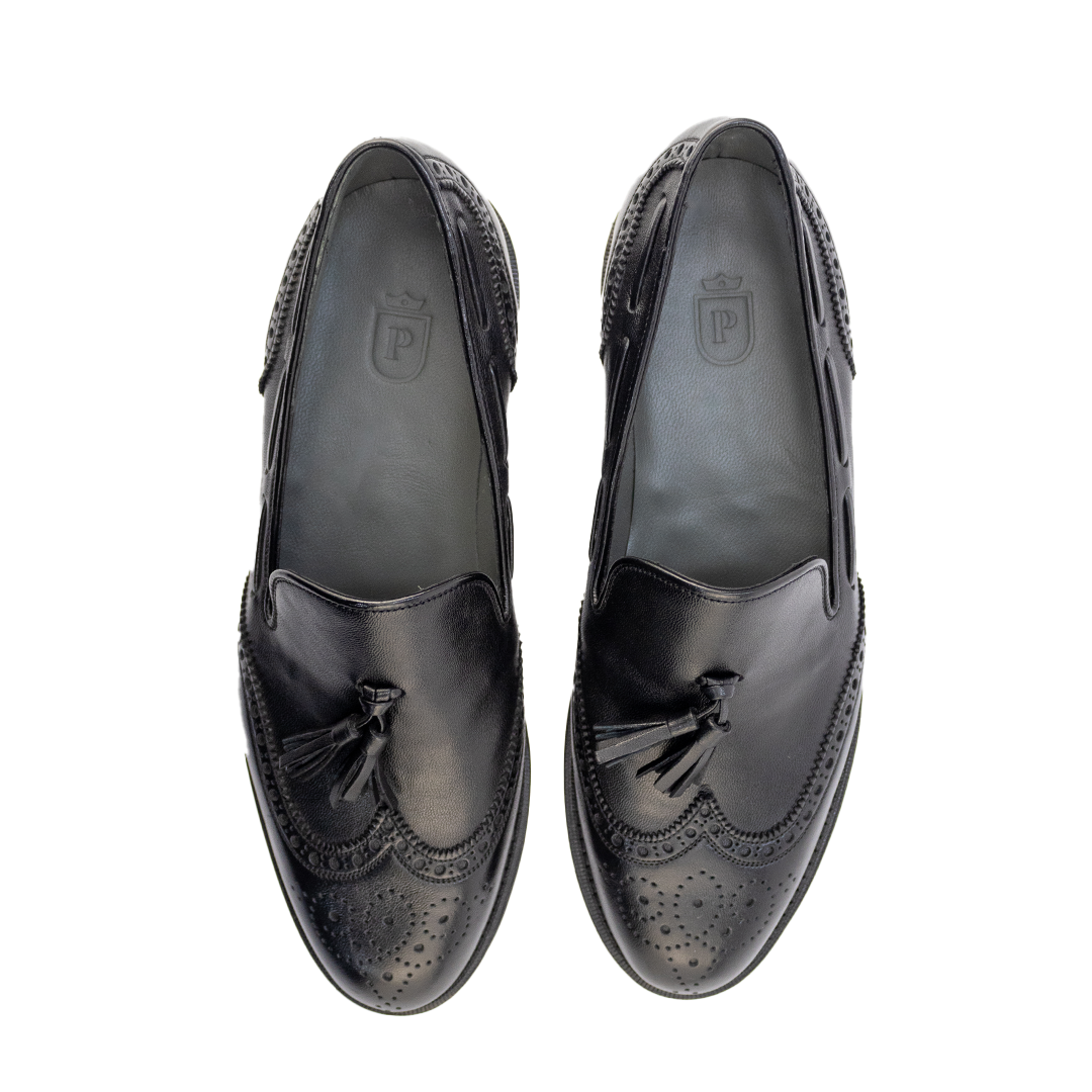 Tassel Loafer estilo Inglês Liam cor preto