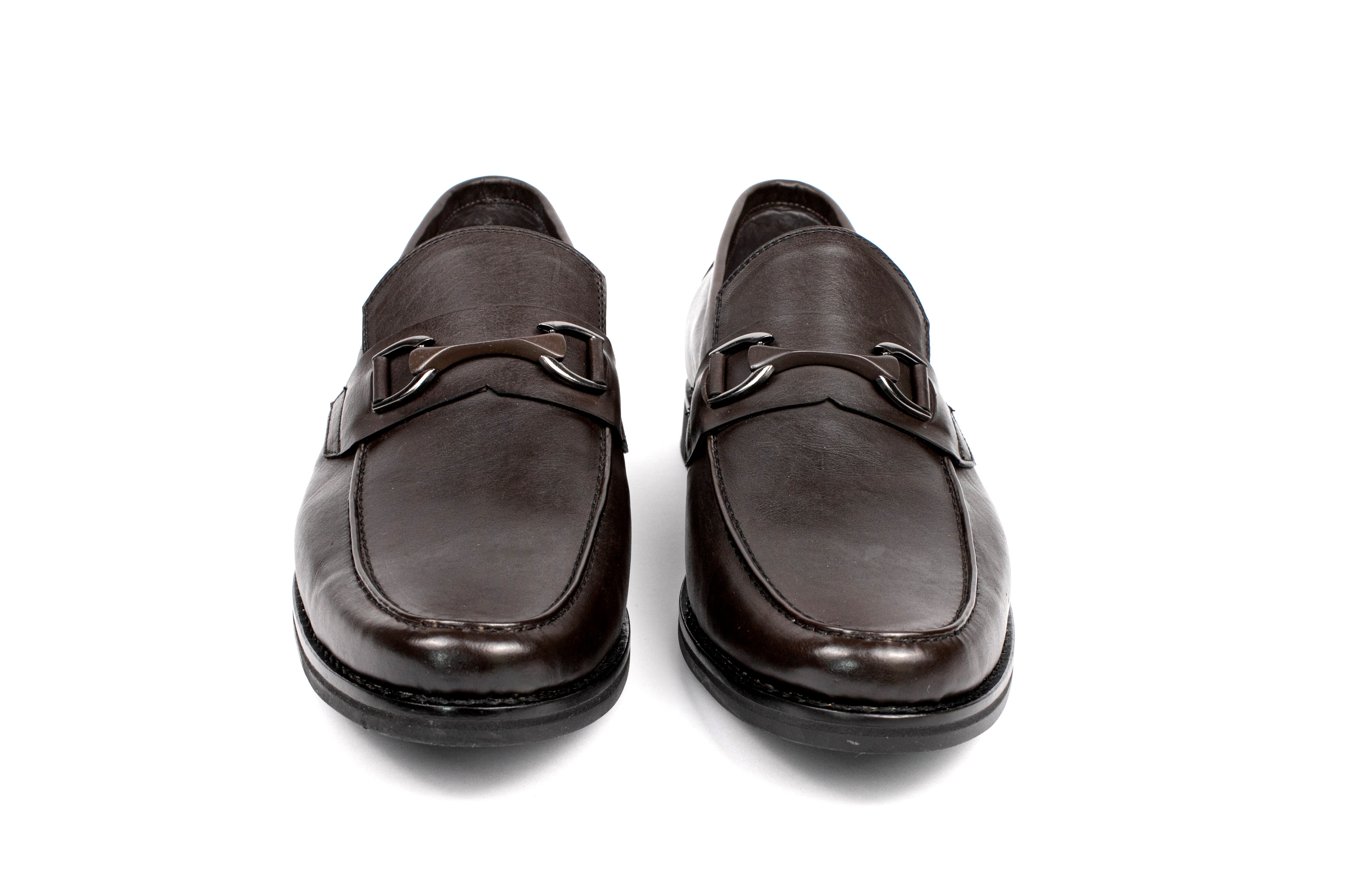 Loafer Horsebit - Luigi Rubber sole in Coffee Brown color