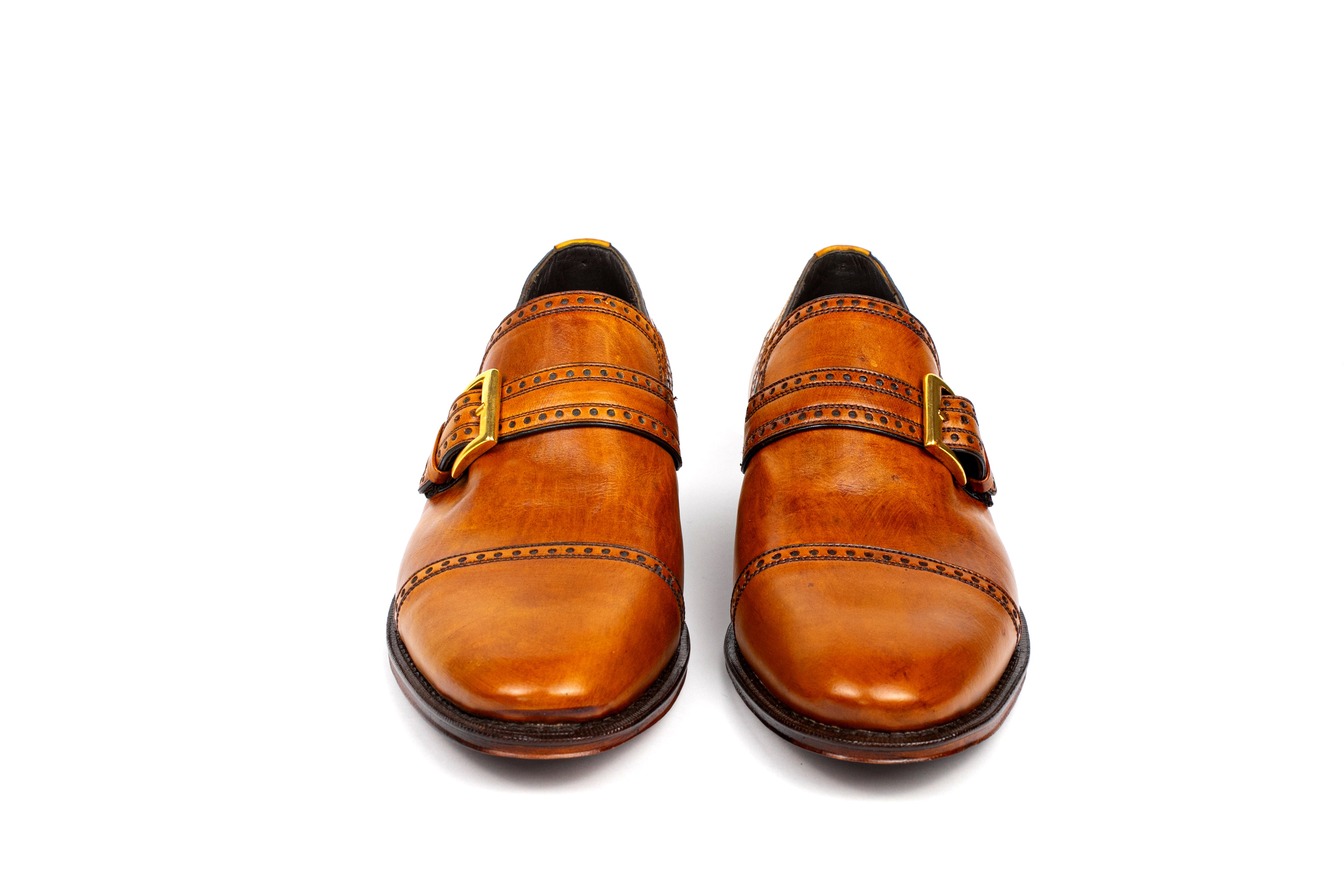 Monk Shoe - Thomas handcrafted color Hazelnut