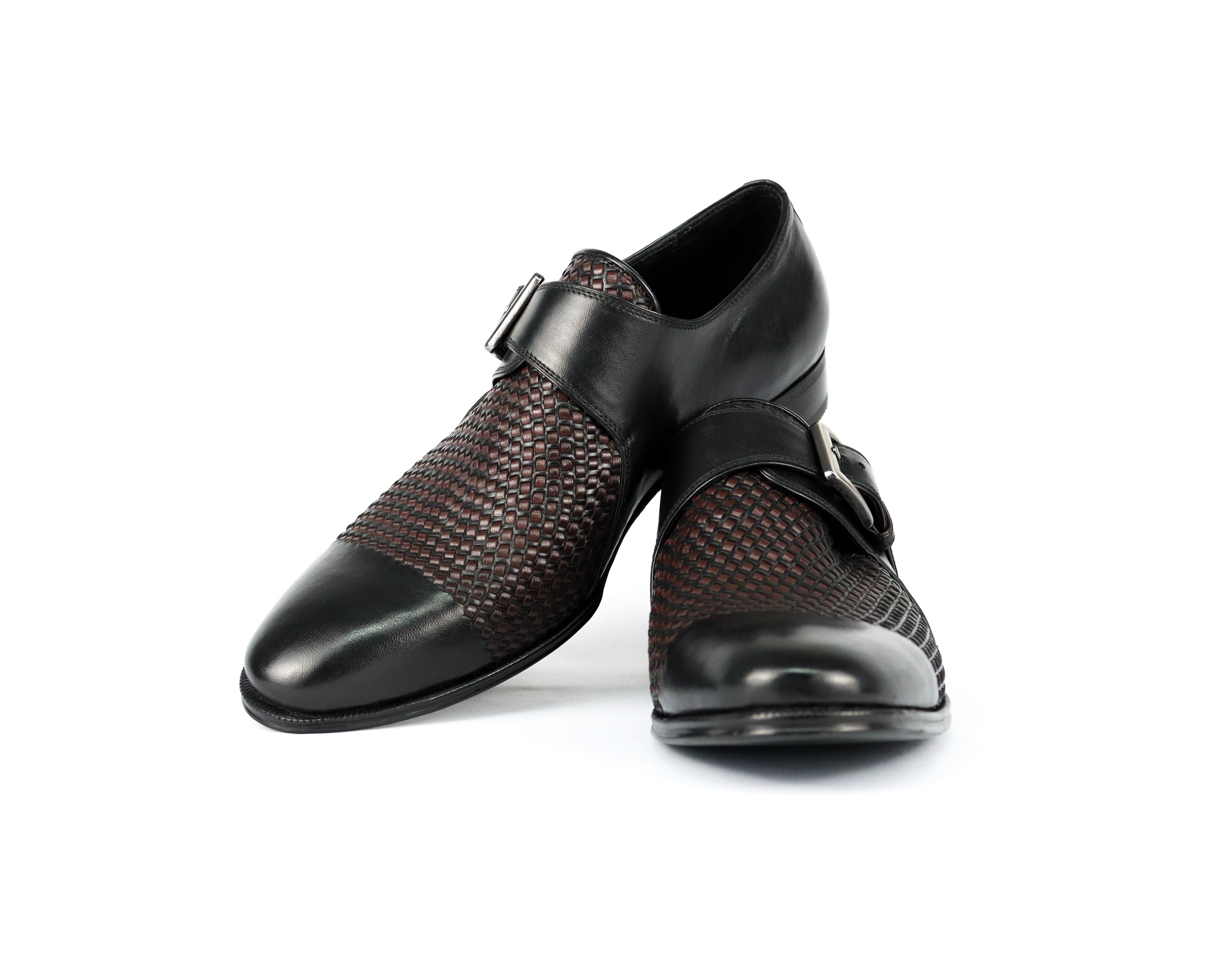 Monk Carlos Shoe - Smooth leather with Manual Tresse detail